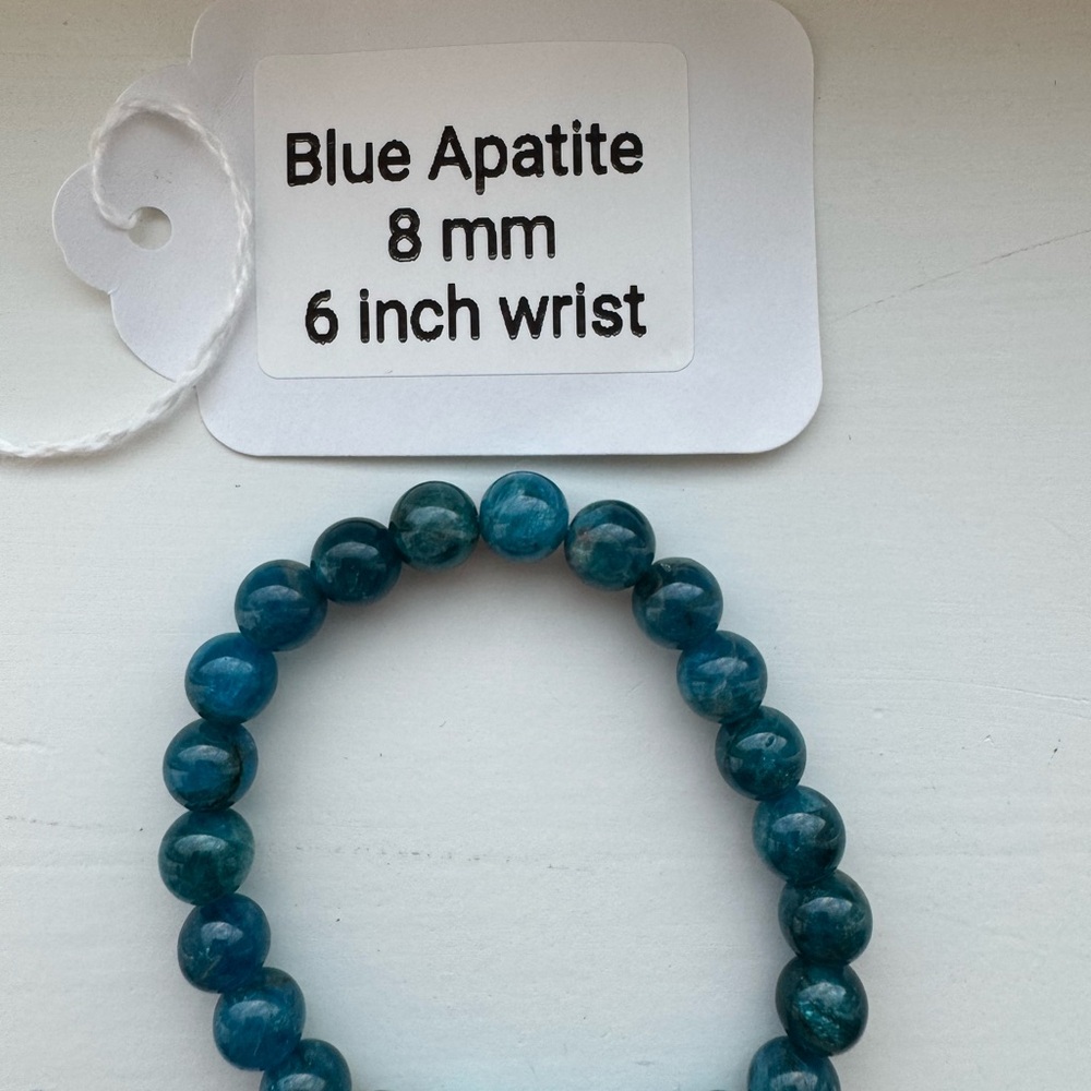 Blue Apatite Beaded Bracelet